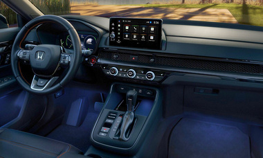 2027 Honda CR-V interior showing dashboard, steering wheel and infotainment screen