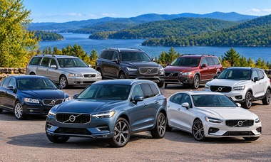 Selection of Volvo sedans, wagons and SUVs